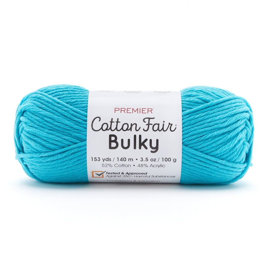 Premier Yarns Chunky Cotton Yarn, Ideal Yarn for Crocheting and Knitting,  Super Bulky Yarn, Machine-Washable, White, 3.5 oz, 50 Yards