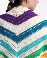 Stripes and Eyelet Shawl