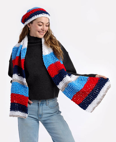 Modern Mix Hat and Scarf Set