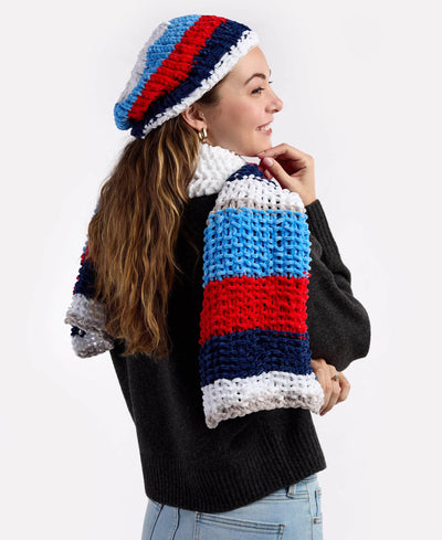 Modern Mix Hat and Scarf Set