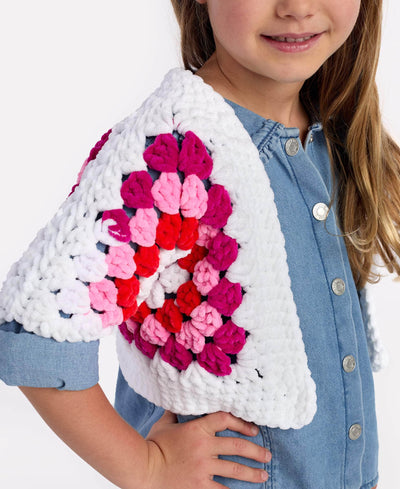 Rosy Petals Hexagon Cardi