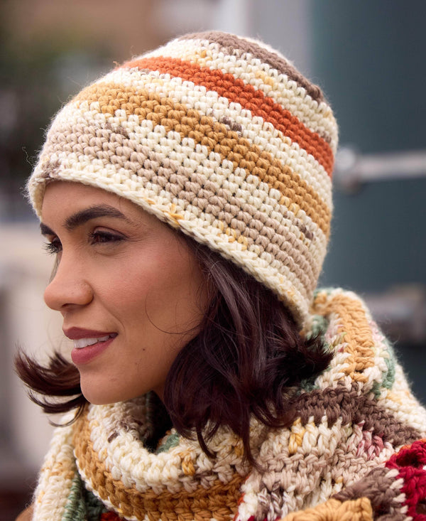 Polychrome Stripe Crochet Beanie