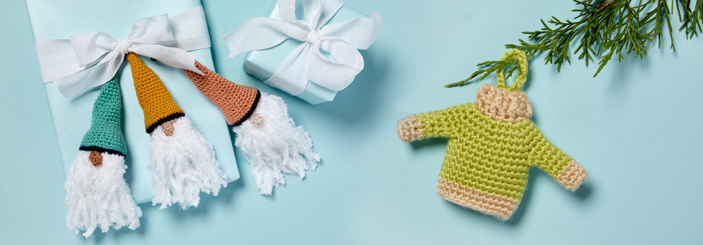 Image showing ornaments knitted with Premier Yarns yarn