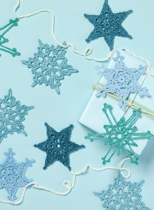 images of snowflakes crocheted with Premier Yarns yarn