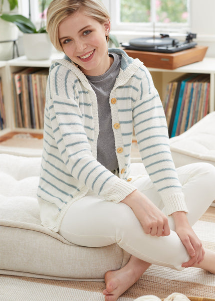 Striped Hooded Cardigan – Premier Yarns