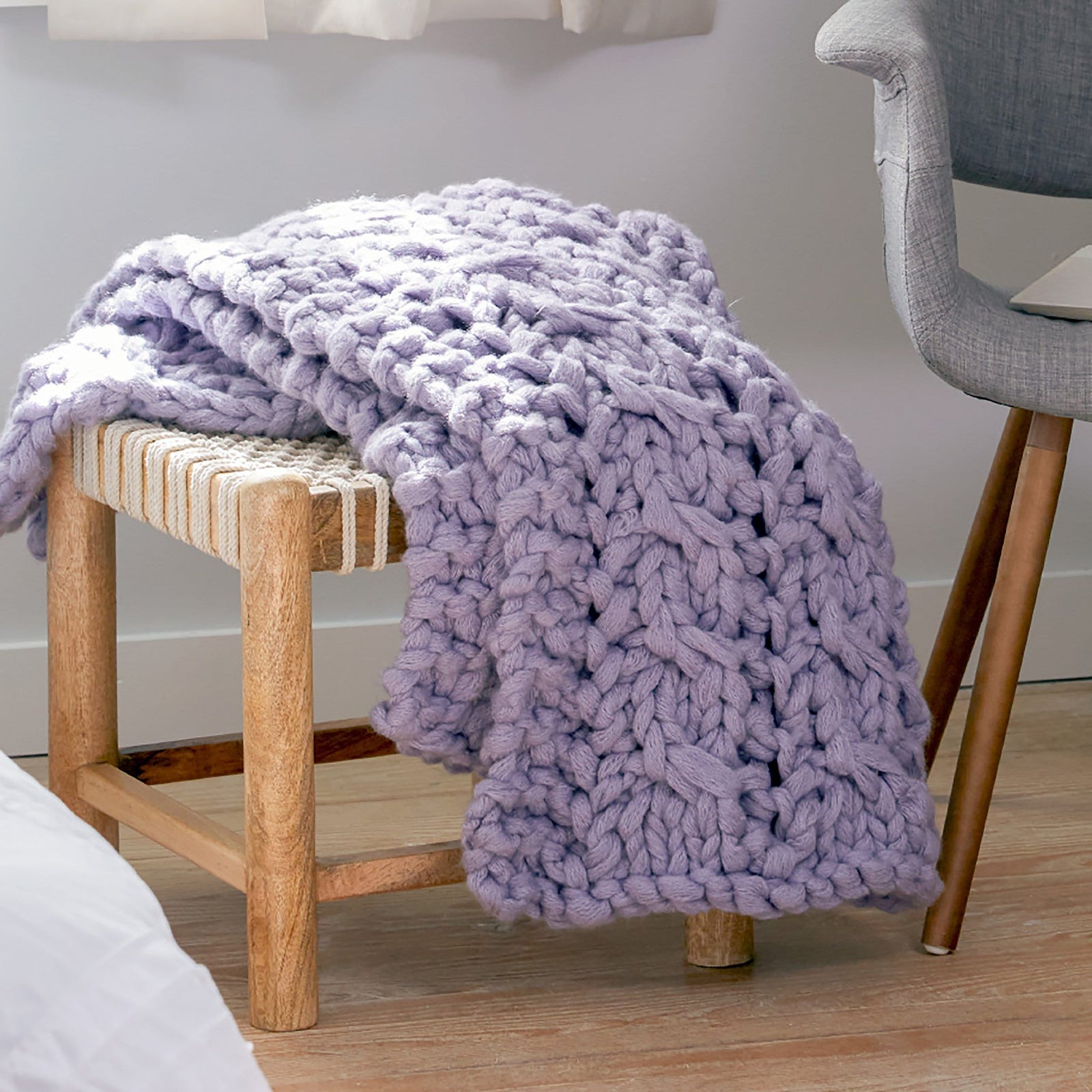 Cable and Lace Blanket Premier Yarns