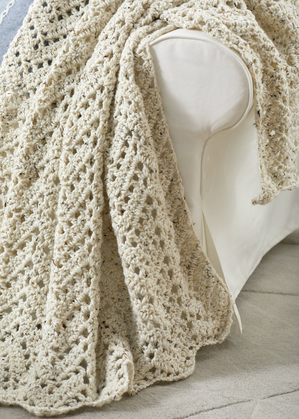 Crochet Chunky Tweeds Blanket Pattern, BEGINNER